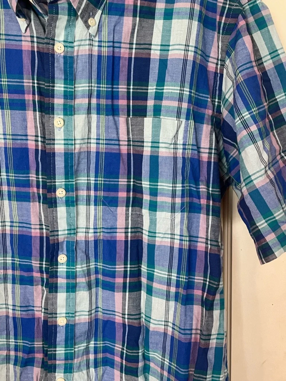 Seaside Pendleton Plaid Men Size XL Preppy Blue Pink Travel Beach Resort - Picture 6 of 7